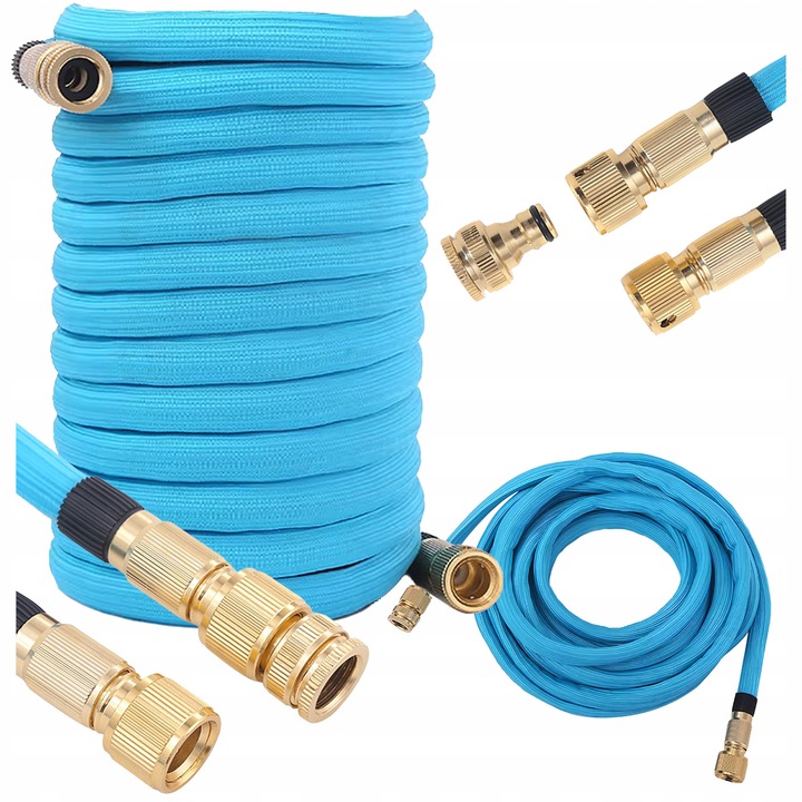 Градински маркуч, комплект, 13,6-30м, еластичен, устойчив