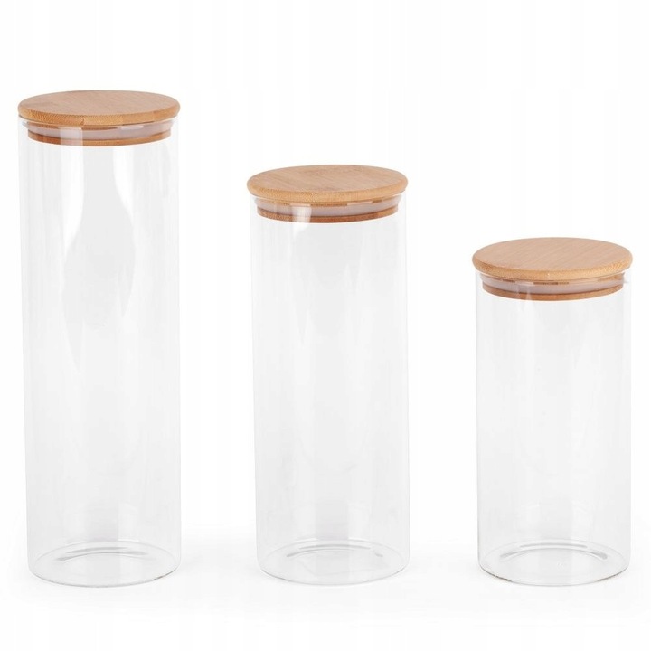 Set borcane decorative Eurofirany, 1400ml, 1700ml, 2000ml, transparent