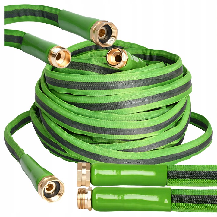 Градински маркуч, Real Garden, комплект 30м, зелен, издръжлив