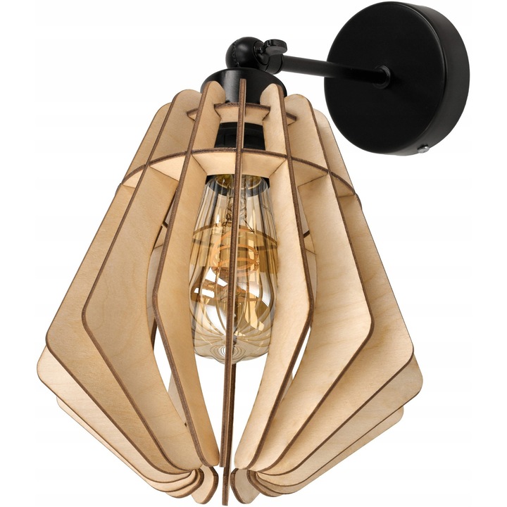 Lustru Berge, model Lucia, LED, design neobisnuit, 1xE27, 230V, IP20, culoare lemn