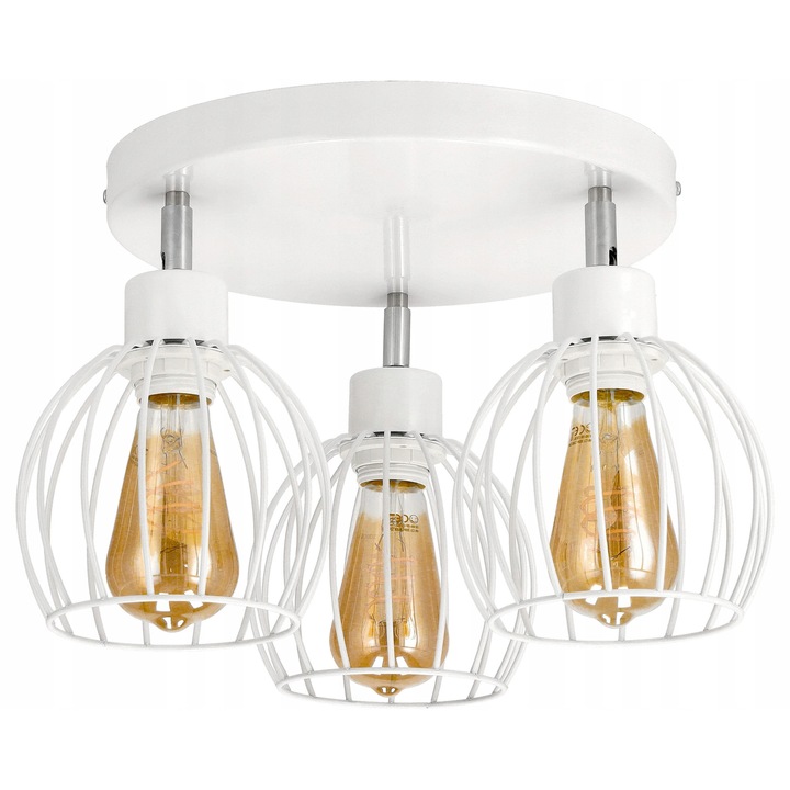 Lustru LED Berge 3xE27, alb, 30cm, design rotund