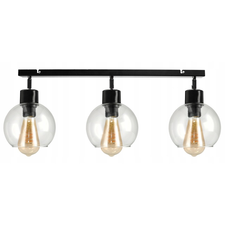 Lustru LED Berge 3x E27, transparent, 60cm, design modern