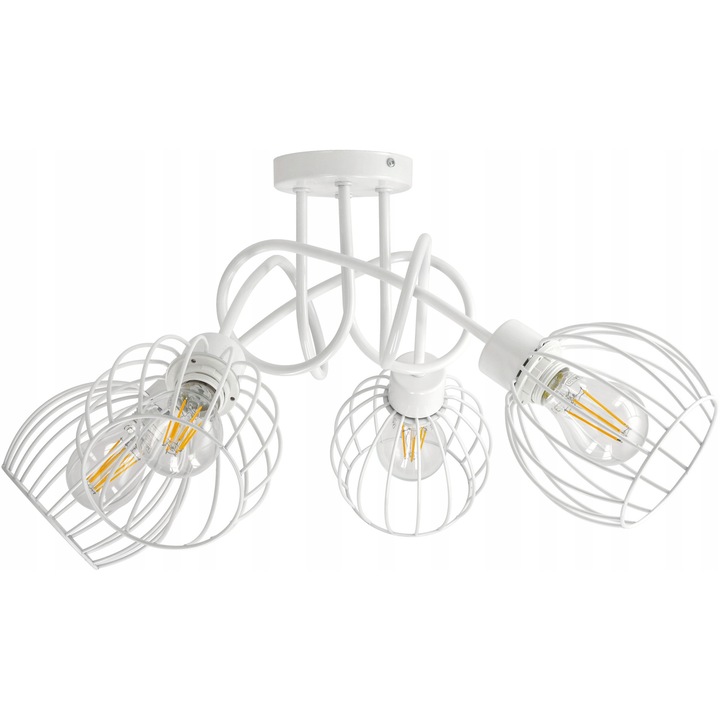 Lustru suspendat Berge, 4xE27, alb, design modern