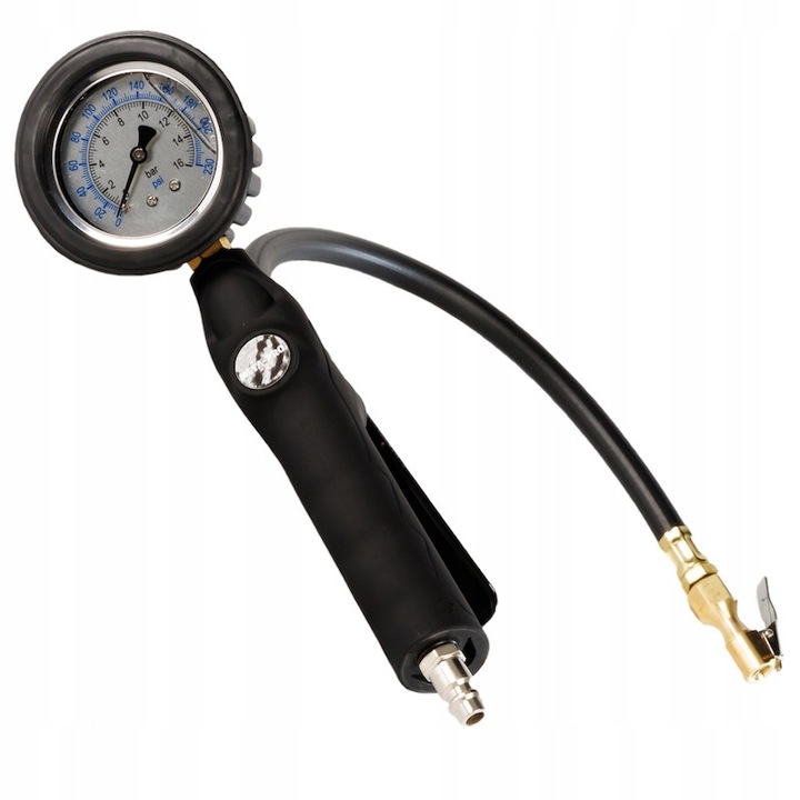 Pistolet de pompare cu manometru 16 bar, META-PRO, constructie durabila, ergonomic