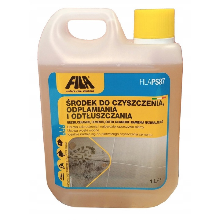 Concentrat de curatare Fila PS87 PRO 1L, degresant pentru piatra, indeparteaza petele dificile, biodegradabil