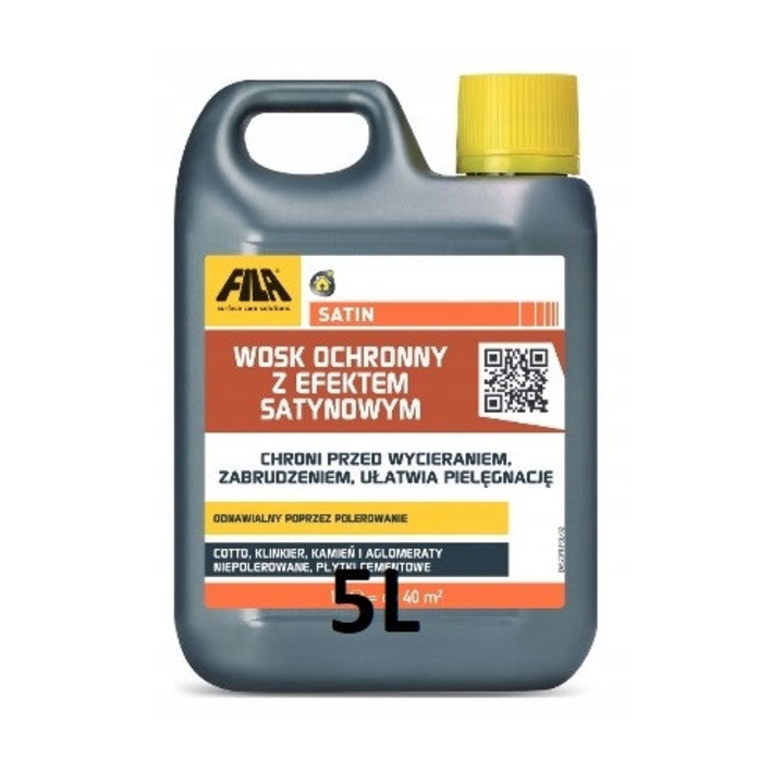 Wosk de protectie FILA SATIN 5L pentru piatra, efect satinat, pentru gresie si cotto, rosu