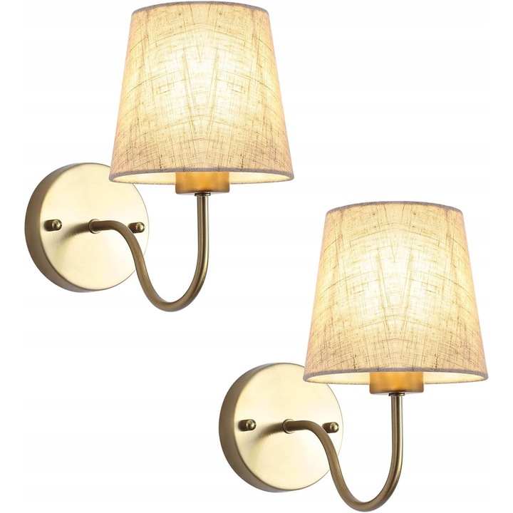 Aplice Kinkiet, set 2 bucati, stil elegant, aurii, E27