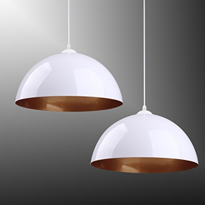 Set 2 lustre industriale stil loft vintage, form semicirculara, multicolor