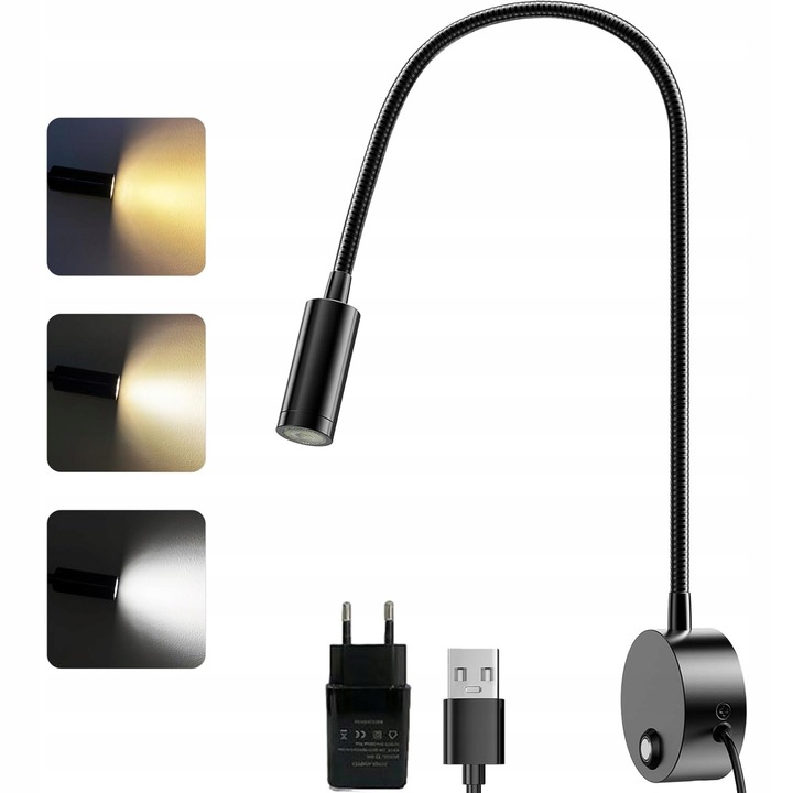 LED аплик Scienna 3W, гъвкав, бял