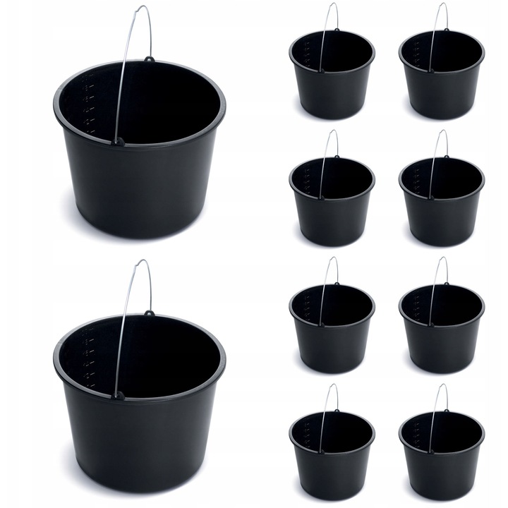 Комплект 10x Строителна кофа 20л, DIKEL, пластмаса, 28см x 36,5см