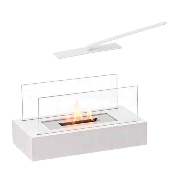 Cazan combustibil solid Chomik, semineu de terasa, 35x18x15cm, alb