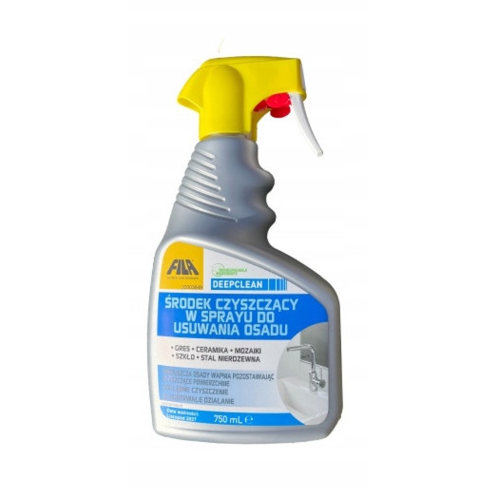 Solutie de curatare Fila Deepclean 750 ml, pentru indepartarea depunerilor de calcar, utilizare in baie, fara clatire.