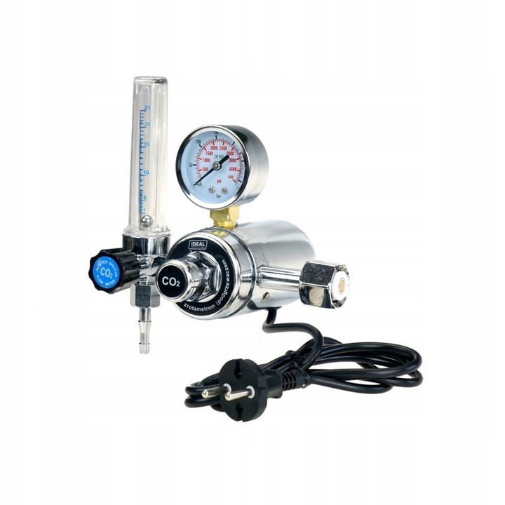 Reduktor alacsony CO2 fűtővel és rotaméterrel, 24V, 200 bar, 1,25 kg