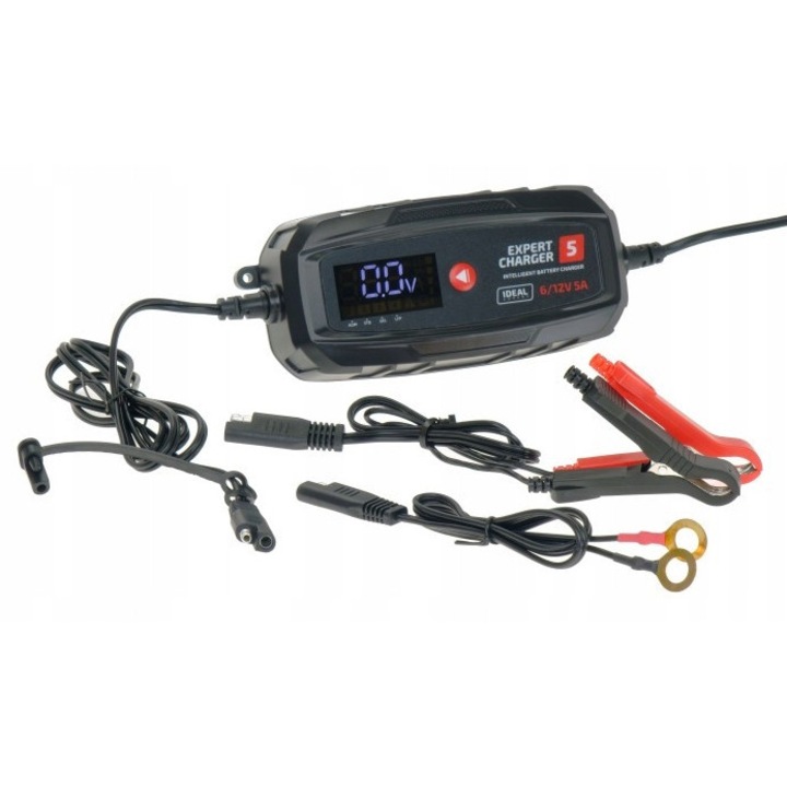 Redresor auto Ideal EXPERT CHARGER 5, 6V/12V, 5A, 7 etape, IP65, 190x80x48mm