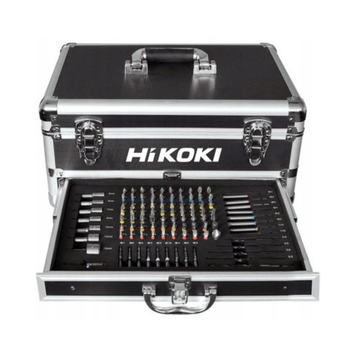 HiKOKI szerszámkészlet 100 darabos, torx, philips, fekete/ezüst