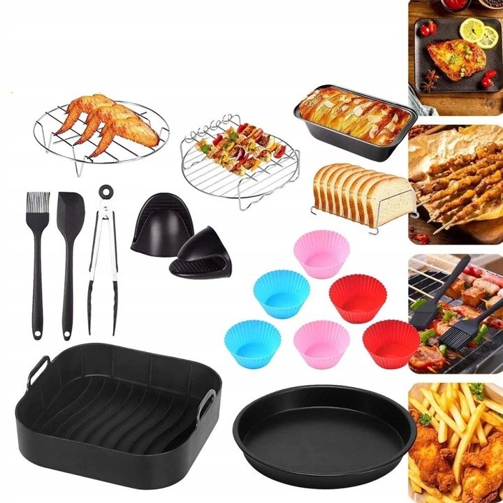 Set accesorii pentru friteuza cu aer, Philips, Cecotec, Ninja, Tefal