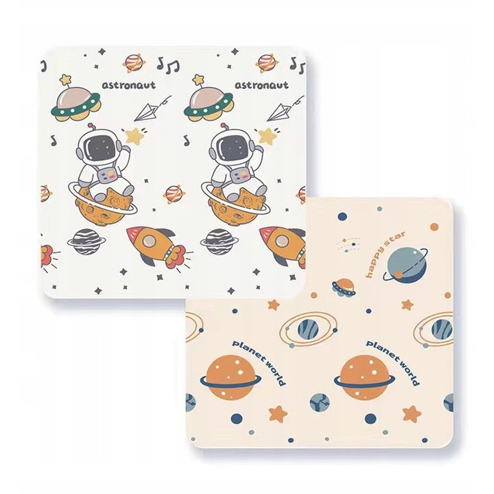 Mata educationala pliabila pentru copii, 180x200cm, impermeabila, cu ilustratii colorate