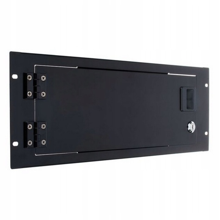Millenium 4U 19" Rack szekrényajtó, zárható, fém, fekete