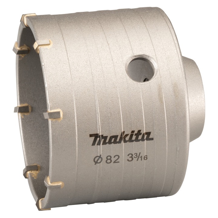 Set unelte pentru gaurit, Makita, corona de beton 82mm, adaptor SDS+, burghiu 8x110mm
