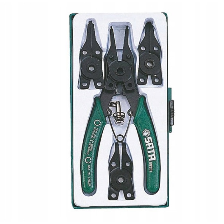 Set 5 clesti pentru inele de siguranta, SATA, 175mm, verde/negru