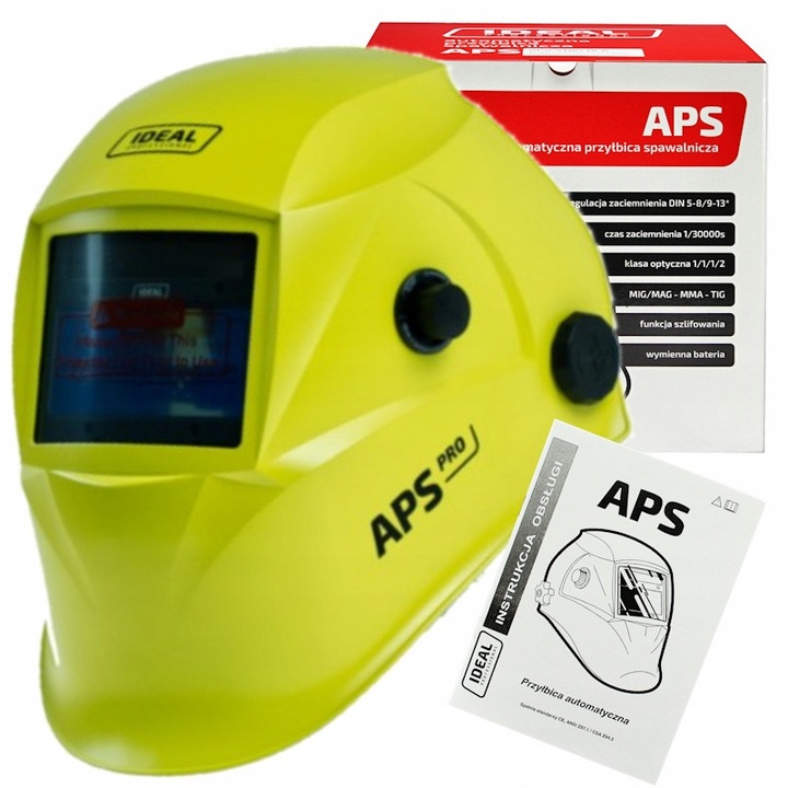 Masca de sudura automata APS-510G True Color IDEAL, 4/9-13 DIN, 96x39mm, galben mat