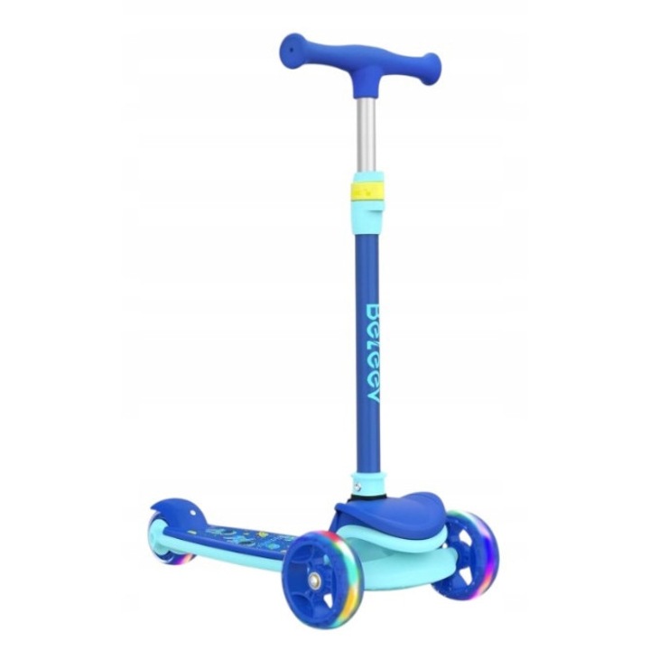 BELEEV A8 roller, 3 kerekű, állítható magasságú, LED-es, kék, 3-12 éves gyermekeknek