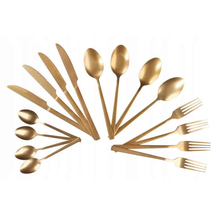 Arany evőeszközkészlet rozsdamentes acélból 4 személyre, 16 darab