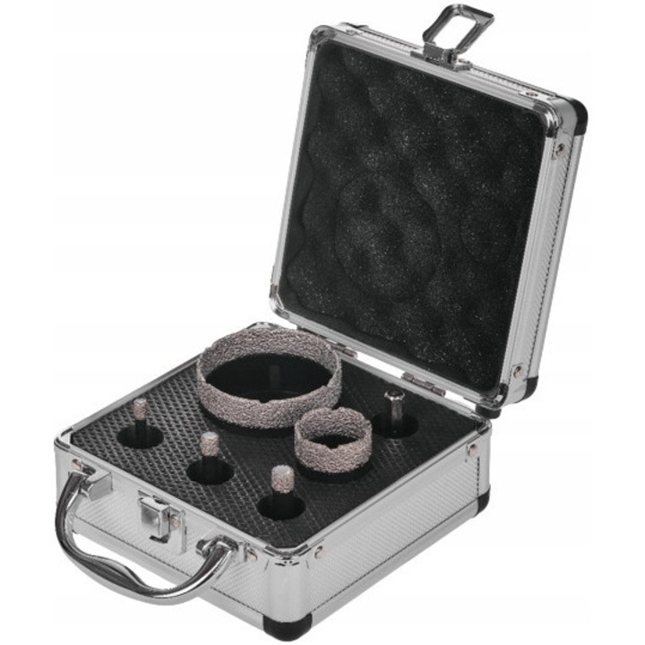 Set otvornice diamantate M14 Schmith, 5 bucati, cu adaptor, pentru gresie, granit, marmura, beton