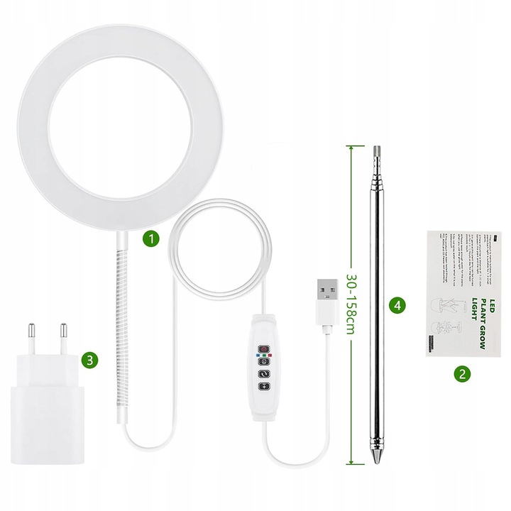 Lampa LED pentru cresterea plantelor cu timer, 3 moduri de iluminare, multicolor