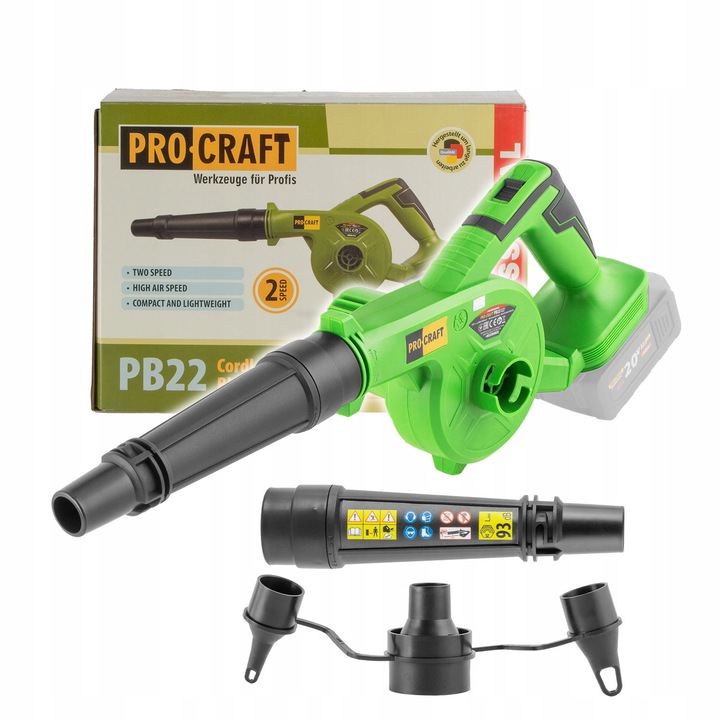 Dmucha acasa Procraft PB22BB, 20V, 0,91 kg, viteza reglabila 8000-15000/min, fara acumulator si incarcator