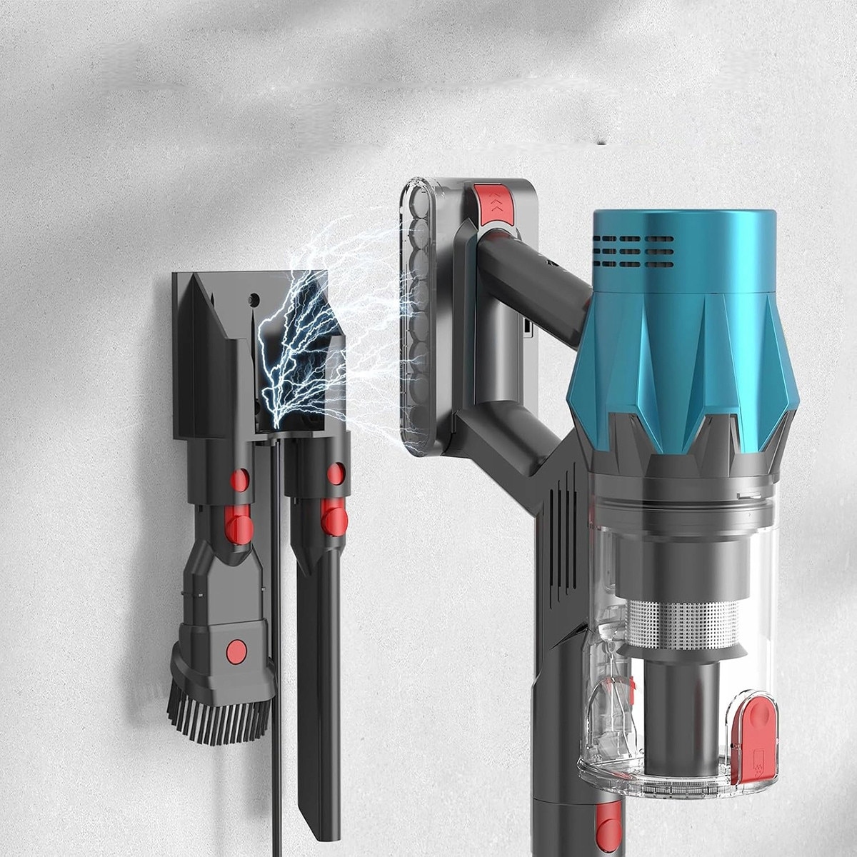 Aspirator fara fir V18, 55 KPA/550 W, 1,5 l, 3 moduri de putere, culoare multicolor, set complet