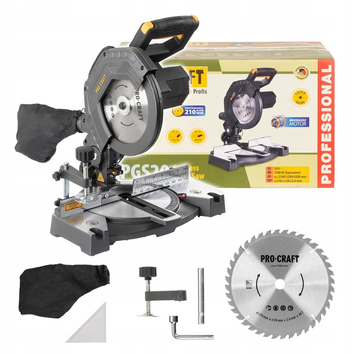 Fierastrau electric cu acumulator PROCRAFT PGS20BB, 210mm, 20V, laser, 5kg, set complet