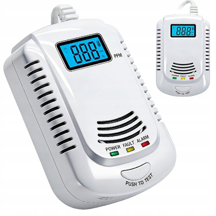 Detector gaz CO JKD-808COM, alb, 112x73x42mm, alimentare AC 90-240V, set complet