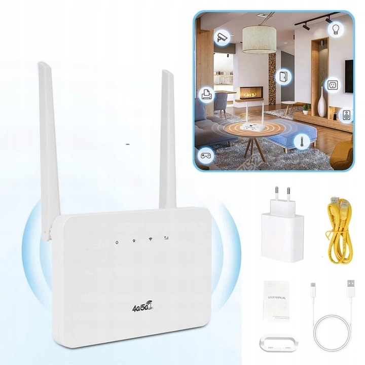 Router 4G LTE CP106, 300 Mbps, slot SIM, antena externa, alb, 145x95x45mm