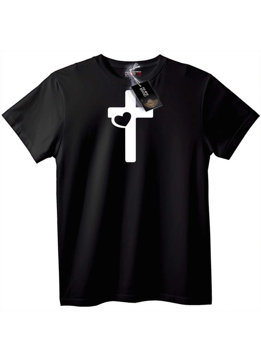 Tricou Cruce cu Inimă, Negru