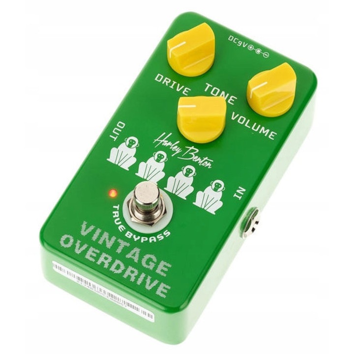Gitár effekt, Harley Benton, Vintage Overdrive, True Bypass, 38x64x118mm, elemes vagy adapteres tápellátás
