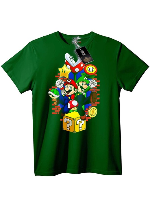 Tricou Super Mario și Luigi, Verde englez