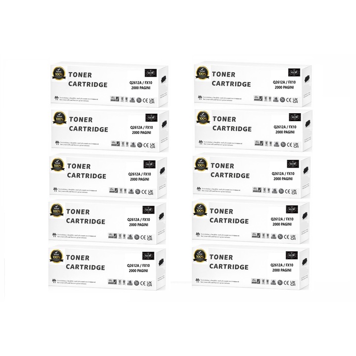 PACHET MMO 10 x Q2612A (FX-10) Cartus Toner negru COMPATIBIL PREMIUM 2000 pagini