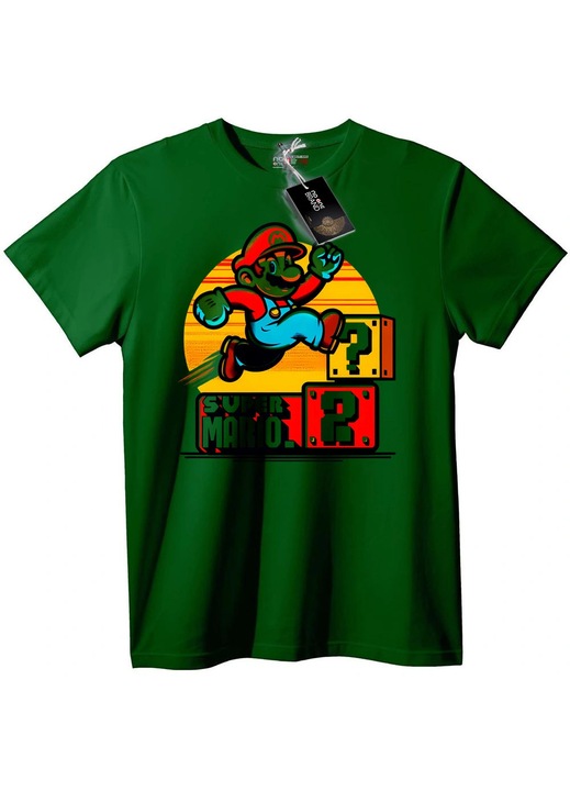 Tricou Retro Super Mario, Verde englez