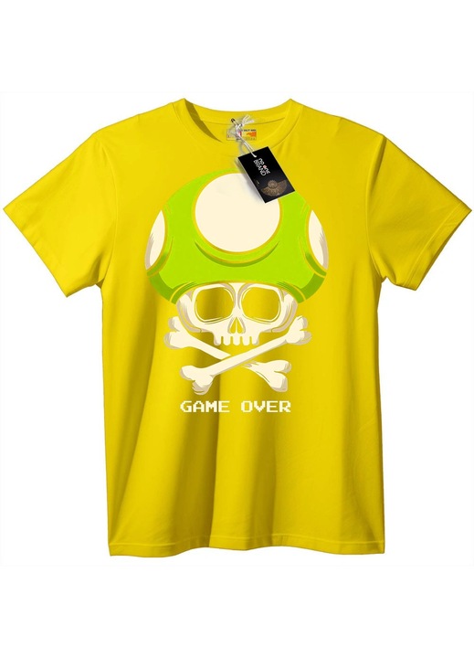 Tricou Burete Craniu Game Over, Galben