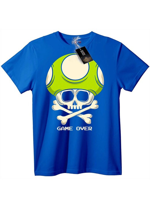 Tricou Burete Craniu Game Over, Albastru