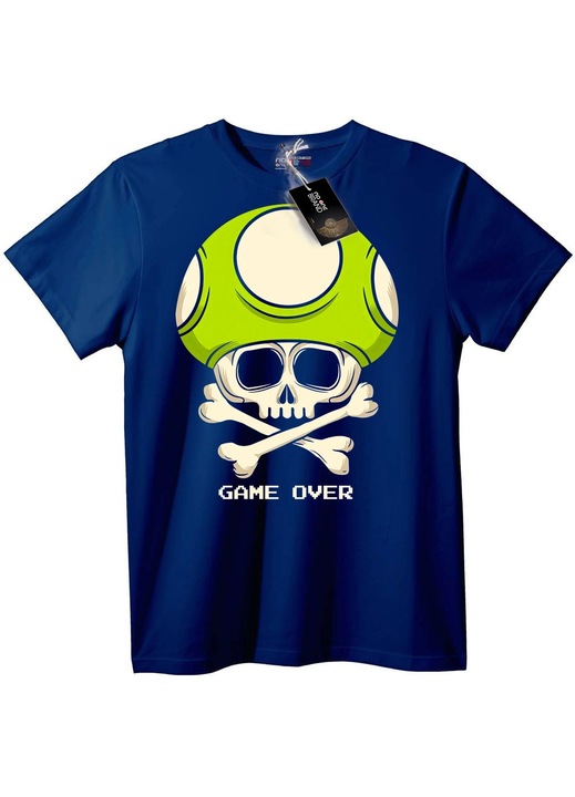 Tricou Burete Craniu Game Over, Bleumarin