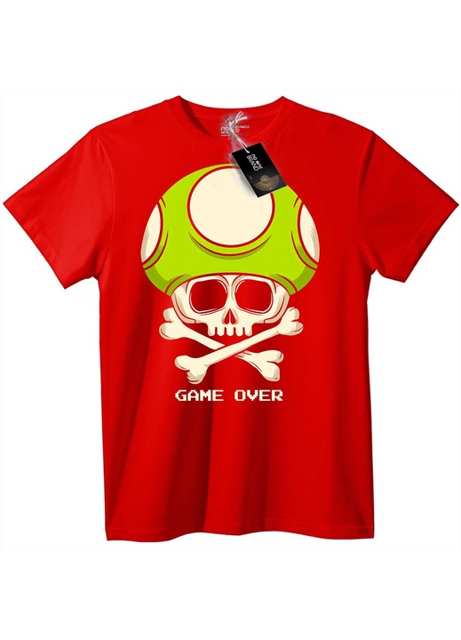 Tricou Burete Craniu Game Over, Rosu
