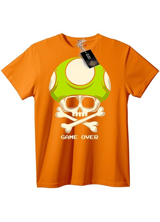 Tricou Burete Craniu Game Over, Portocaliu