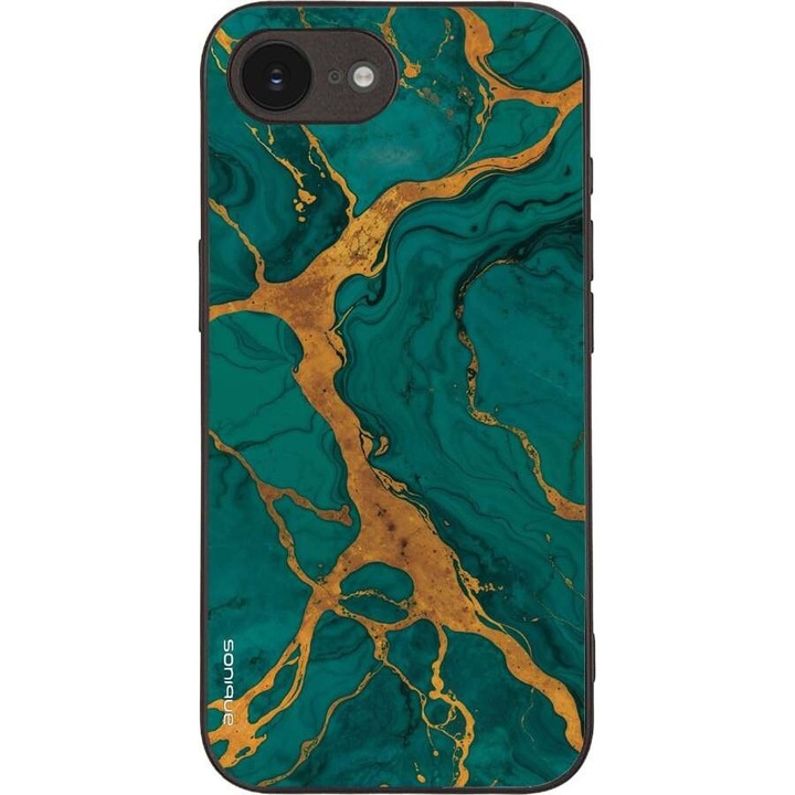 Husa telefon Sonique Marble Series pentru Apple iPhone 16, silicon, antisoc, verde