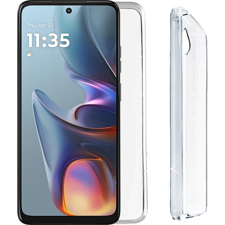 Husa telefon Motorola Moto E15 4G, Slimcolor Air TPU, protectie completa camera, transparenta, 6.67"