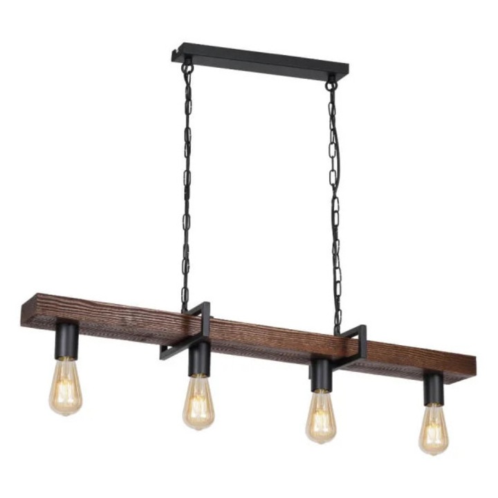 Lustra Hard KL104002, 4xE27, neagra+maro, IP20, Klausen