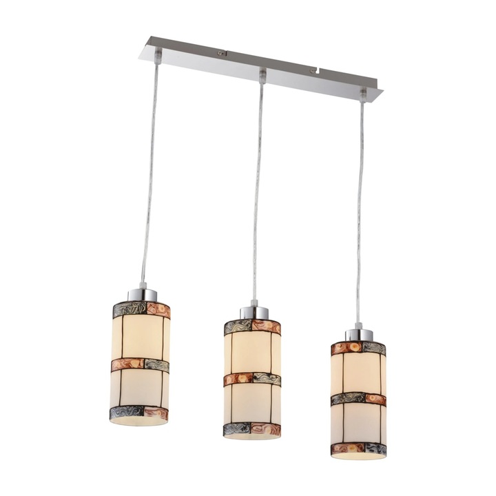 Suspensie Tivoli KL6462, 3xE27, alb + multicolor, metal + sticla, stil modern, Klausen