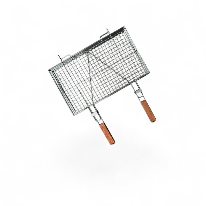 Grila intarita pentru gratar 300x500x52 mm, 2 manere