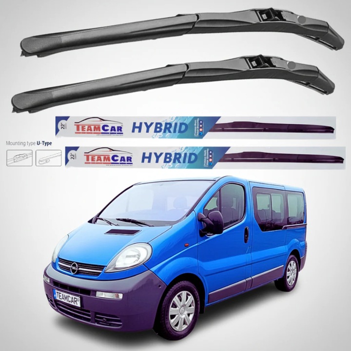 Stergatoare Opel Vivaro Bus L1H1 (2001–2006) Hibrid, Set fata – TeamCar®